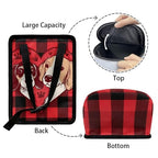Dog Paw Scottish Tartan Print Car Trash Can with Lid, Leak Proof Auto Trash Bag Hanging Vehicle Garbage Can Multipurpose Storage Container for Back Seat Road Trip