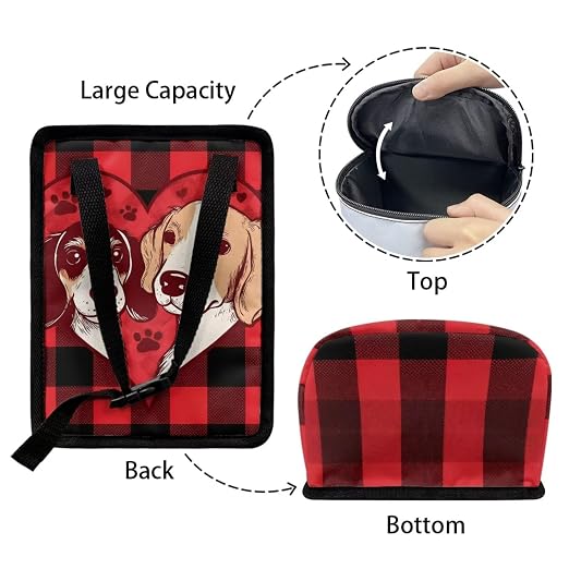Dog Paw Scottish Tartan Print Car Trash Can with Lid, Leak Proof Auto Trash Bag Hanging Vehicle Garbage Can Multipurpose Storage Container for Back Seat Road Trip