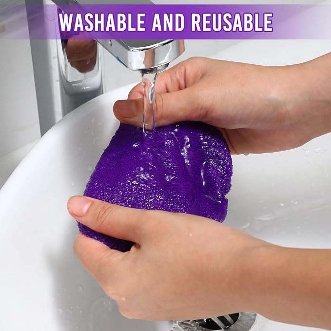 10 Pcs Windshield Cleaner Tool Car Window Cleaning Supplies with Extendable Handle Include 6 Washable Microfiber Bonnets 2 Empty 60ml Spray Bottle Glass Wiper Kit(Purple)