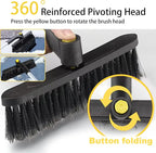 Ice Scrapers for Car Windshield,32“Snow Brush for Car with Ice Scraper, Retractable Handle and 360° Rotating Brush Head, Winter Car Accessories for Cars, Trucks and SUVs-Yellow