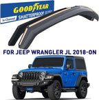 Goodyear Shatterproof in-Channel Window Deflectors for Jeep Wrangler JL 2018-2026, Rain Guards, Window Visors for Cars, Vent Deflector, Car Accessories, 2 pcs. - GY007922