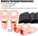 40FT 0 Gauge Wire Copper Clad Aluminum,1/0 Battery Cable Wire,Lugs Terminal Connectors,Heat Shrink Tubing,40FT 1/2 PET Expandable Braided Sleeving,Cable Sleeve