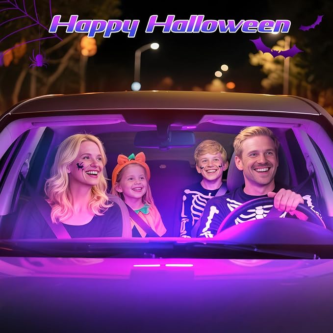 Led Lights for Halloween Car Accessories Interior, Christmas White Elephant Gifts for Him Her Men Women Teen Boys Girls, APP Control with USB Port Color Change Lights for Truck Decor