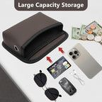 Car Seat Side Storage Pocket, Small Car Seat Organizers PU Leather Car Console Organizer Pocket Multifunctional Console Side Organizer Bag for Phone, Keys, Sunglass, Wallet (1Pack, Brown)
