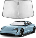 Windshield Sunshade Compatible for Porsche Taycan 2020-2023 2024 2025, Sun Visor for Front Windshield & Window Sun Shade Cover, UV Heat Blocker & Protector, Car Accessories