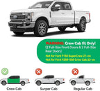 in-Channel Rain Guards for 2017-2026 F250 F350 F450 F550 Super Duty Crew Cab, Window Visor Shields Vent Deflector Shade Wind Dark Smoke 2018 2019 2020 2021, Tape-On Inside-Mount, 4PCS