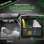 Car Trunk Organizer - Collapsible Car Organizer with Non Slip Bottom & Multiple Pockets for Groceries, Trunk Storage with Base Panel for SUV Sedan Van, 2 Compartments (Black, Medium)
