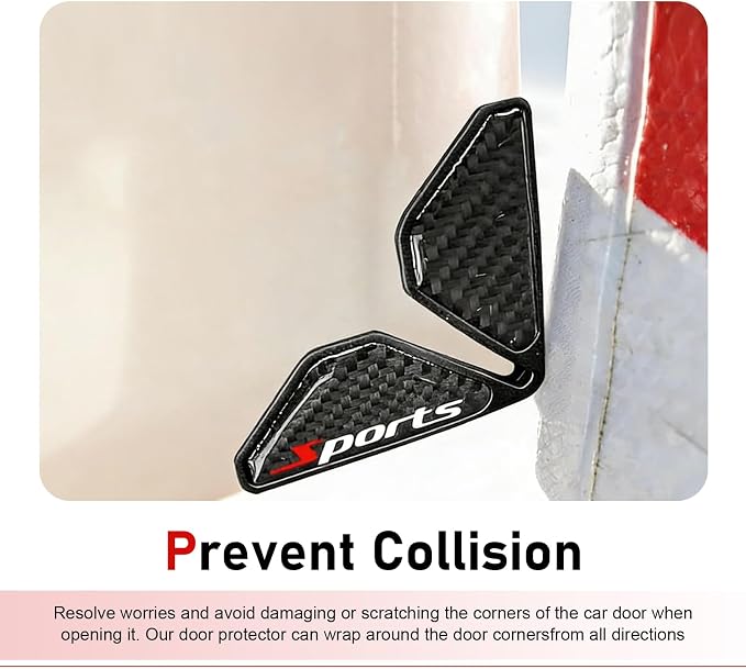 2PCS Car Door Corner Protector Edge Guards, 1.77"x1.77" Carbon Fiber Anti-Collision Car Door Edge Protector, Self-Adhesive Anti-scratch Protective Cover, Universal Auto Corner Protect(Sport)
