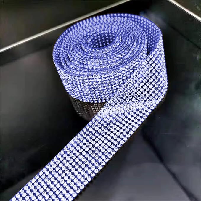 4PCS Bling Car Door Edge Guards Protector, Diamond Auto Side Door Anti-Collision Crash Strip Sticker, Crystals Vehicle Anti-Scratch Bumper Tape, Universal for SUV Truck Pickup (Blue)