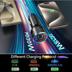 Car Charger Adapter 5 Pack, 65W Multi Port 12V USB C & USB A Car Charger PD+QC 3.0 Fast Charging Cigarette Lighter USB Adapter Plug for iPhone 16 15 14 13 Pro Max iPad Samsung Android(Black)