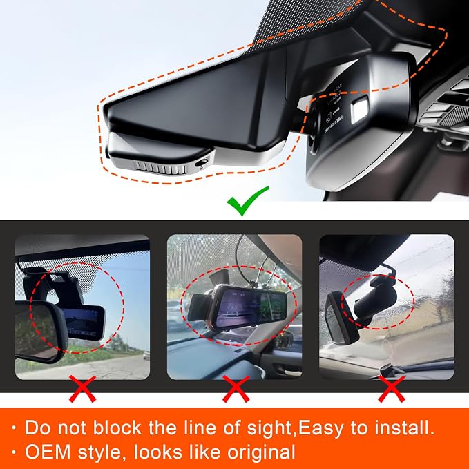 Mangoal Front 4K Rear 1080P Dash Cam for F150 2015-2020 F250-F450 2017-2019 | F250 F350 F450 Super Duty 2017-2019, OEM Style, XLT Lariat King Ranch Raptor, UHD 2160P Video, WiFi & App, 128GB Card(C)