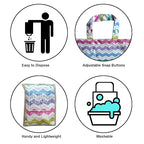 Cute Hanging Car Trash Garbage Bag 100% Leakproof Waterproof Multipurpose for Car Back Front Seat Console with Hanging Strap (Colorful Ripple)