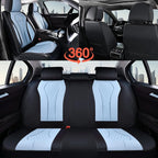 Seat Covers, Car Seat Covers Full Set, Blue Car Seat Cover, Driver Seat Covers Front Seats Rear Seat Cover, Luxury Car Seat Cushion,Leather Seat Cover Seat Protector Fit for Most Cars