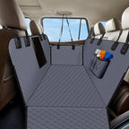 Dog Car Seat Cover for Back Seat, Waterproof Protector with Side Flaps, Scratchproof Hammock, Non-Slip Bottom for Cars/Trucks/SUVs (Grey)