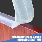 Clear Rubber Edge Trim, Self-Adhesive Cabinet Door Edge Guard, Size 3/4"(19mm), Fit 18-20mm, Flexible U Shaped Edge Banding, Peel and Stick U Shaped Baby Proof Protector for Plywood, Furniture, 20Ft