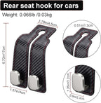 Car Seat Headrest Storage Hooks - 2 Pack Dual Hangers Design Organization Accessories, Car Interior Gadgets to Add Extra Holder and Hook for Purses,Bags,Coat and Handbag