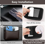 Car Seat Side Storage Pocket, Small Car Seat Organizers PU Leather Car Console Organizer Pocket Multifunctional Console Side Organizer Bag for Phone, Keys, Sunglass, Wallet (1Pack, Brown)