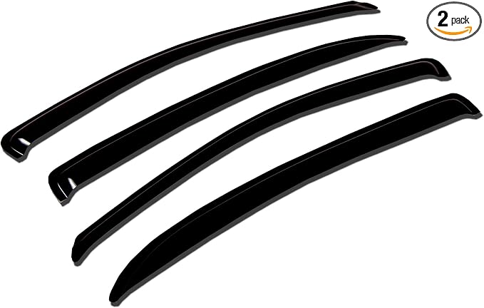 WV-127-3 Outside Mount Window Visor Deflector Rain Guard Dark Smoke 4-pc Set, Compatible with 2003-2010 Dodge Ram 3500 Regular Cab