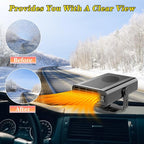 Car Heater, Car Heater That Plugs into Cigarette Lighter, 200W Portable Car Heaters and Car Defroster Windshield Defogger, 12V Heater for Car with 360 Degree Rotary Base