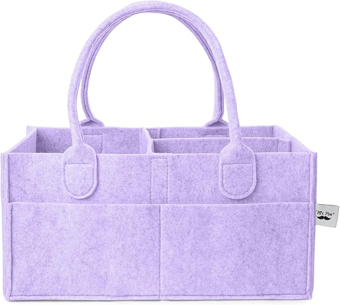 Mr. Pen- Baby Diaper Caddy Organizer, lavender dream | Nursery Storage Bin and Car Organizer for Diapers and Baby Wipes