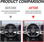 2pcs Universal Fit Carbon Fiber Steering Wheel Cover, Anti-Skid Steering Wheel Cover/Segmented Steering Wheel Protector/Car Interior Accessories (Gray)