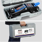 DNA Motoring Low Profile Hydraulic Trolley Service/Floor Jack, 2 Ton (4000 lbs) Capacity, Lifting Range 5.1"-13", Blue, TOOLS-00474