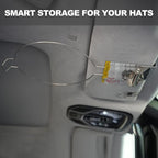 Car Visor Hat Holder for Cowboy Hats & Baseball Caps – Universal Sun Visor Hat Rack Organizer – Heavy-Duty Iron Mount Fits Cars, Trucks, SUV, Pickups – No Drilling, Space-Saving Design