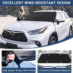 Windshield Cover for Ice and Snow, Car Windshield Snow Cover, Thicken Windshield Frost Cover Waterproof Windshield Snow Ice Cover with Side Mirrors Cover for Most Cars SUVs and Vans (63"x 47")