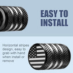 Tire Valve Stem Cap Cover - (5 Pack) Tire Air Cap Metal with Plastic Liner Corrosion Resistant Leak-Proof American Flag for Car Truck Motorcycle Bike Black