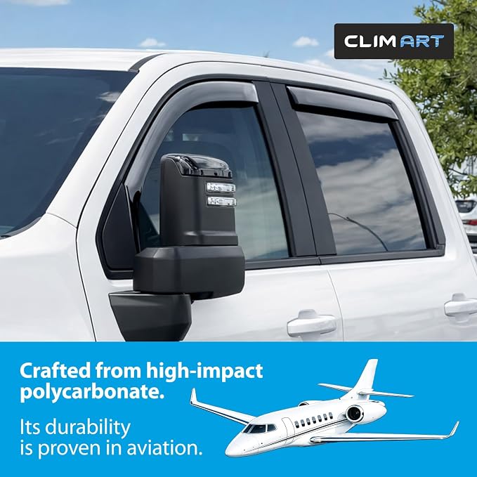 in-Channel Incredibly Durable Rain Guards for GMC Sierra 2500HD/3500HD 2020-2026 Crew Cab, Original Window Deflectors, Vent Window Visors, Vent Deflector, 4 pcs. - 620265