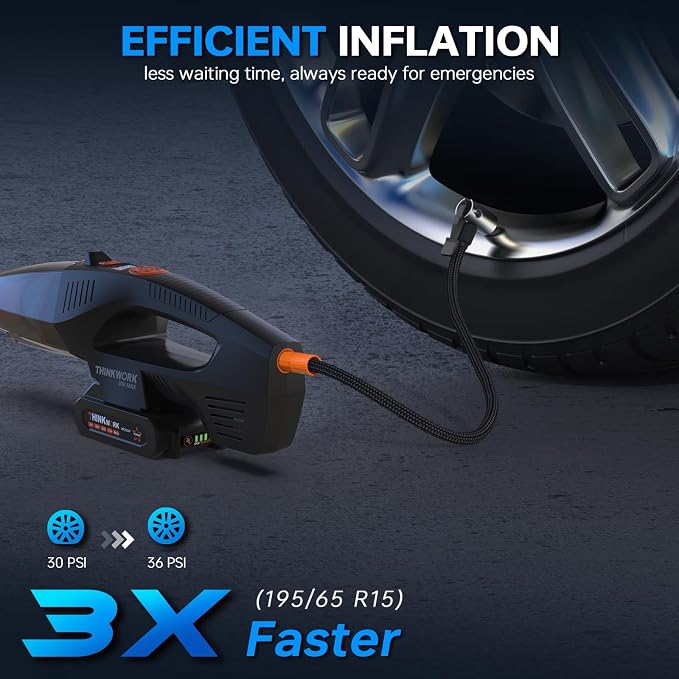 20V Car Vacuum & Air Inflator, Dual Function High Power Handheld Cordless Vacuum with 18000pa Suction Power for Car Cleaning, Household Dust Removal, Inflation