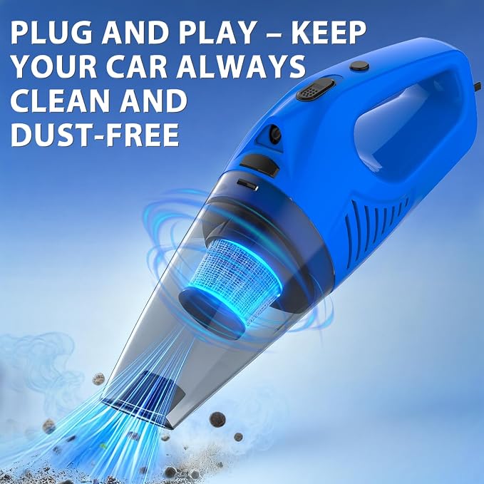 Car Cleaning Kit Car Detailing Kit,Car Cleaning Kit Interior Cleaner with High Power Blue Handheld Vacuum Cleaner,Brush Sets,Windshield Cleaner and Storage Bag,Car Accessories,Car Gift Set