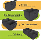 Trunk Organizer for SUV, Car Organizer, Collapsible Trunk Organizer for Car, Non-Slip Bottom, Storage Organizer for Sedans, Van, Jeep, Grocery, Large 3 Compartments, Black 32"×13"×10.6"