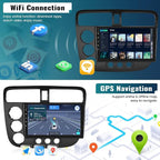 2G+64G Android Car Stereo for Honda Civic 2000-2005 Wireless A-pple CarPlay Android Auto, 9" HD Touchscreen GPS Navigation WiFi EQ Audio Bluetooth 26-UI Mirror Link FM/RDS SWC+ Bakup Camera Mic
