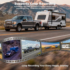 VTimes Wireless Backup Camera 2 Cameras, RV Backup Camera System with 7" Monitor for Truck, 4 Channels Split Screen, BSD Alert, 984ft Signal Range, IP69K Waterproof IR Night Vision, DIY Guide Lines