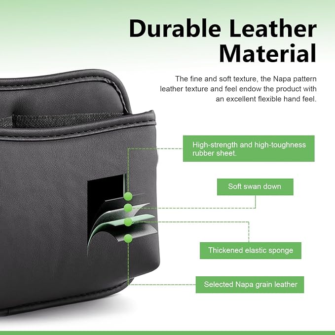 2 PCS Car Seat Side Storage Pocket, Leather Self-Adhesive Car Seat Storage Pouch, 5.94" x 7.44" Multifunctional Convenient Auto Organizer Bag for Phone Keys Sunglass & Wallet (Black)