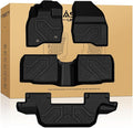 Floor Mats for Ford Explorer 2015-2019 7 Seater All Weather TPE Car Liners Custom Fit for Front, Rear and 3rd Row, Black 4pcs