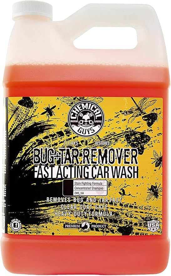 Bug & Tar Wash Heavy Duty Bug, Tar, Grime, Tree Sap & Bird Dropping Remover - Safe for Paint, Glass, Chrome, Plastic & All Exterior Surfaces (128 oz/1 Gal) CWS_104