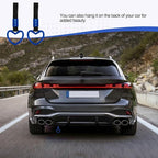 2PCS Heart Shaped Car Handle Straps, Rear Bumper Warning Keychain Ring for Car Exterior Accessories (Blue)