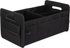 Car Trunk Organizer, Car Organizers and Storage Collapsible Multi Compartment Container Box, Adjustable Car Accessories for SUV Sedan Truck, Standard Size, Black