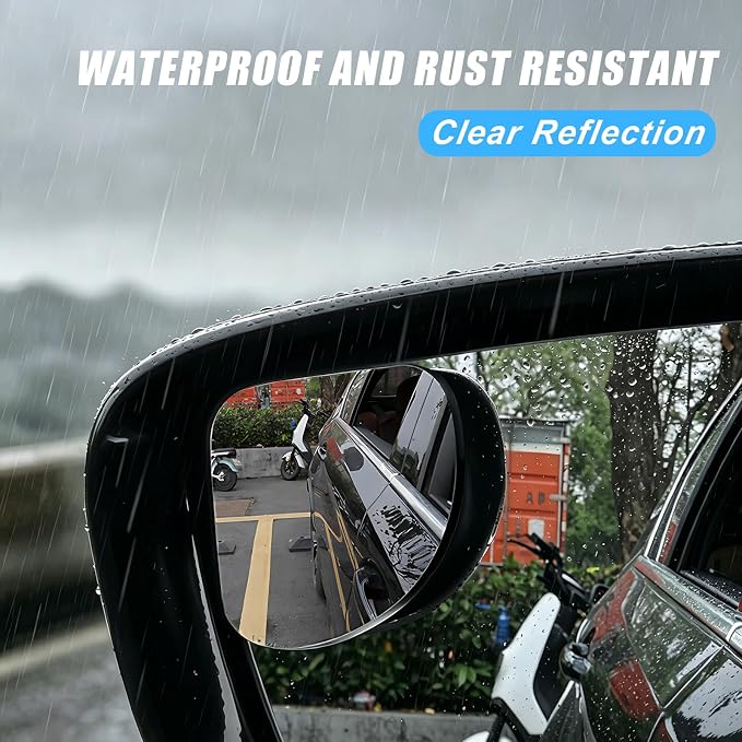 Blind Spot Mirrors 2 Pack, Electroplated Metal Fan-Shaped HD Glass Frameless Convex Side Rear View Mirror, Self-Adhesive Back for Car SUV Truck(style2)
