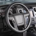 Car Steering Wheel Cover Large Size for F150 F250 F350 Ram 4Runner Tacoma Tundra Range Rover with 15 1/2 inches-16 inches Outer Diameter, Black Microfiber Leather