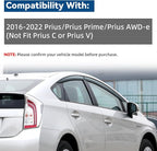 4pcs JDM Vent Window Visors Compatible with 2016-2022 Prius Prius Prime/AWD-e,Smoke,Outside Mount Style Sun Rain Guard
