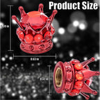 4PCS Crown Bling Tire Stem Valve Caps, Crystal Diamond Car Wheel Tire Valve Caps Universal Copper Core Stem Covers for Cars, SUV, Trucks, Bikes, Motorcycles, Bicycles (Red)