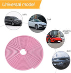 Car Door Edge Guards, 16Ft Rubber Seal Car Door Edge Trim, U Shape Door Edge Protector Guard, Aluminum Weather Proofing Automotive Door Edge Molding Protection for Most Car (Pink)