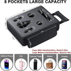 2026 Upgraded Car Cup Holder, 8 in 1 Back Seat Cup Holder for Car, PU Leather Backseat Organizer Car Cupholder Expander Tray for Trucks SUVs RVs Center Console Couch, Holds Drinks Food Phone