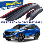 Goodyear Shatterproof Side Window Deflectors for Honda CR-V (CRV) 2017-2022, Rain Guards, Window Visors for Cars, Vent Deflector, Car Accessories, 4 pcs. - GY008732