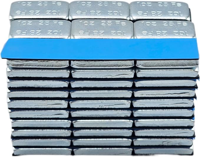 Stick On Wheel Weights - 1.00-Ounce, Zinc Coating, Blue Adhesive Tape - Professional Quality Tire Balancer Stickers - Durable Car, Vehicle, Automobile Accessories & Parts - Pack of 90 Pieces