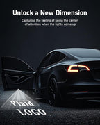 Car Door Lights Logo Projector, Tesla Accessories for Model Y 3 X S | 4K HD Puddle Lights Compatible with Model Y Juniper Model 3 Highland S X, Ultra-Bright No Fade 3D Laser Welcome Light(4 Pack)