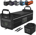 Car Trunk Organizer | Foldable, Waterproof | Trunk Organizer for SUV/Cars | Car Organizers & Storage - Car Accessories for Women -M004 (Black With Ice Pack, X-Large)